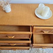 Commode en rotin, circa 1960