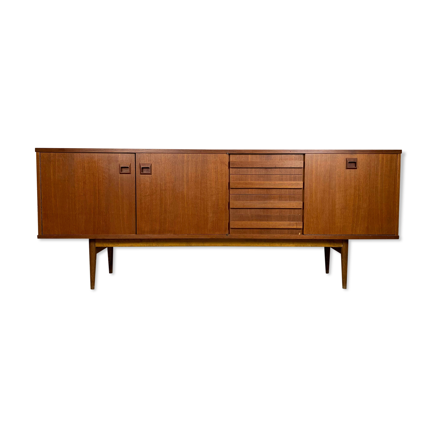 Vintage Scandinavian teak sideboard signed Eros, 60s