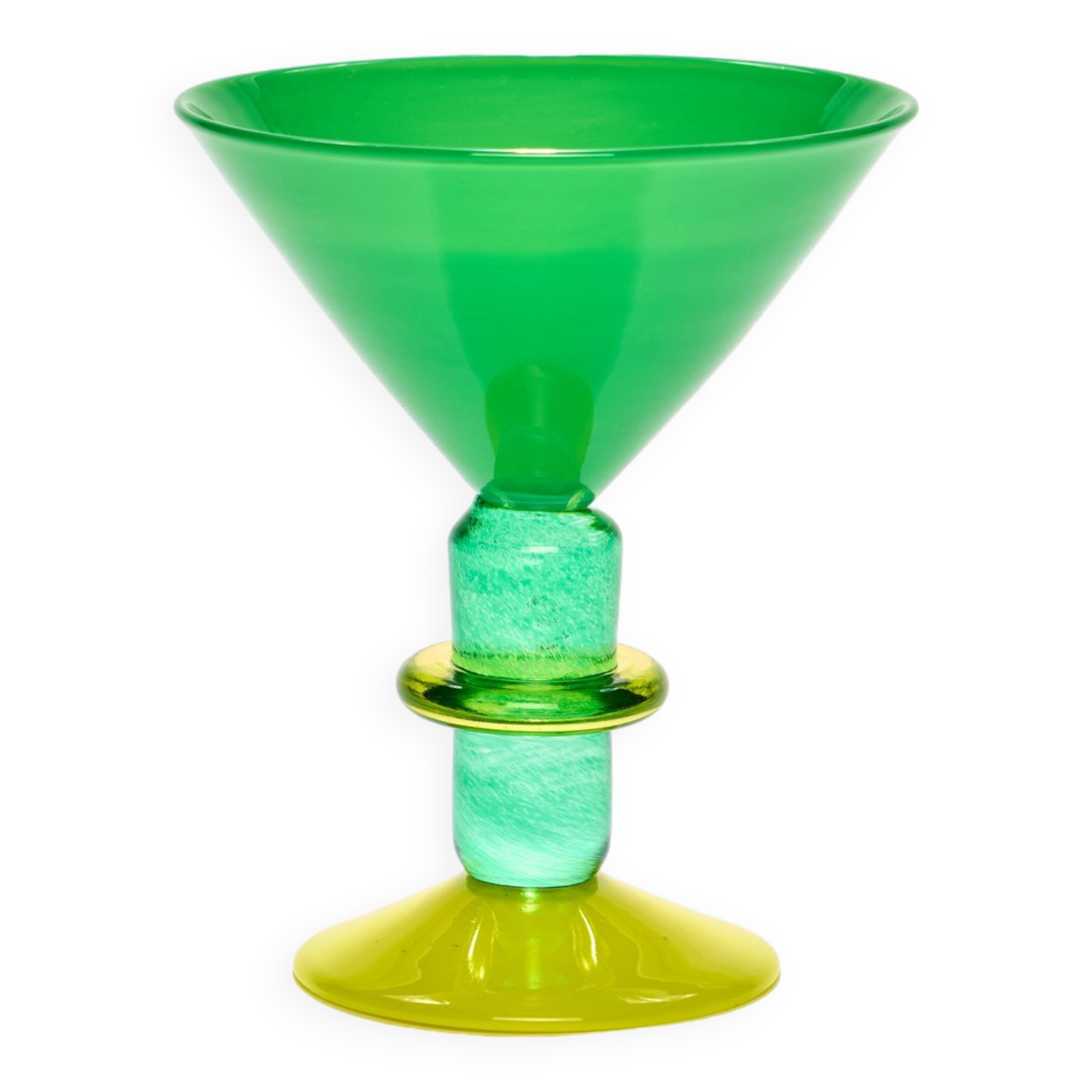 Miami Martini Glass in Lime & Green