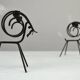 Pair of Black Metal Goat Candleholders — Gunnar Ander for Ystad-Metall, Sweden, 1960s