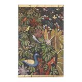 Painted canvas depicting animals on a floral background. Contemporary.