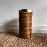 Rattan Brass Umbrella stand basket  Gabriella Crespi