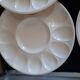Set of 6 Vintage Mimosa Egg Plates – Speckled Cream Ceramic
