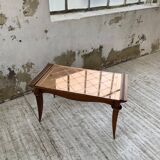 60s coffee table with pink mirror