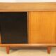 Vintage side table with sliding doors, 1960