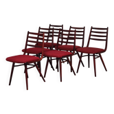 Lot de 6 chaises Jitona Sobeslav , Tchécoslovaquie 1960