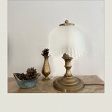 Art deco brass lamp and glass paste