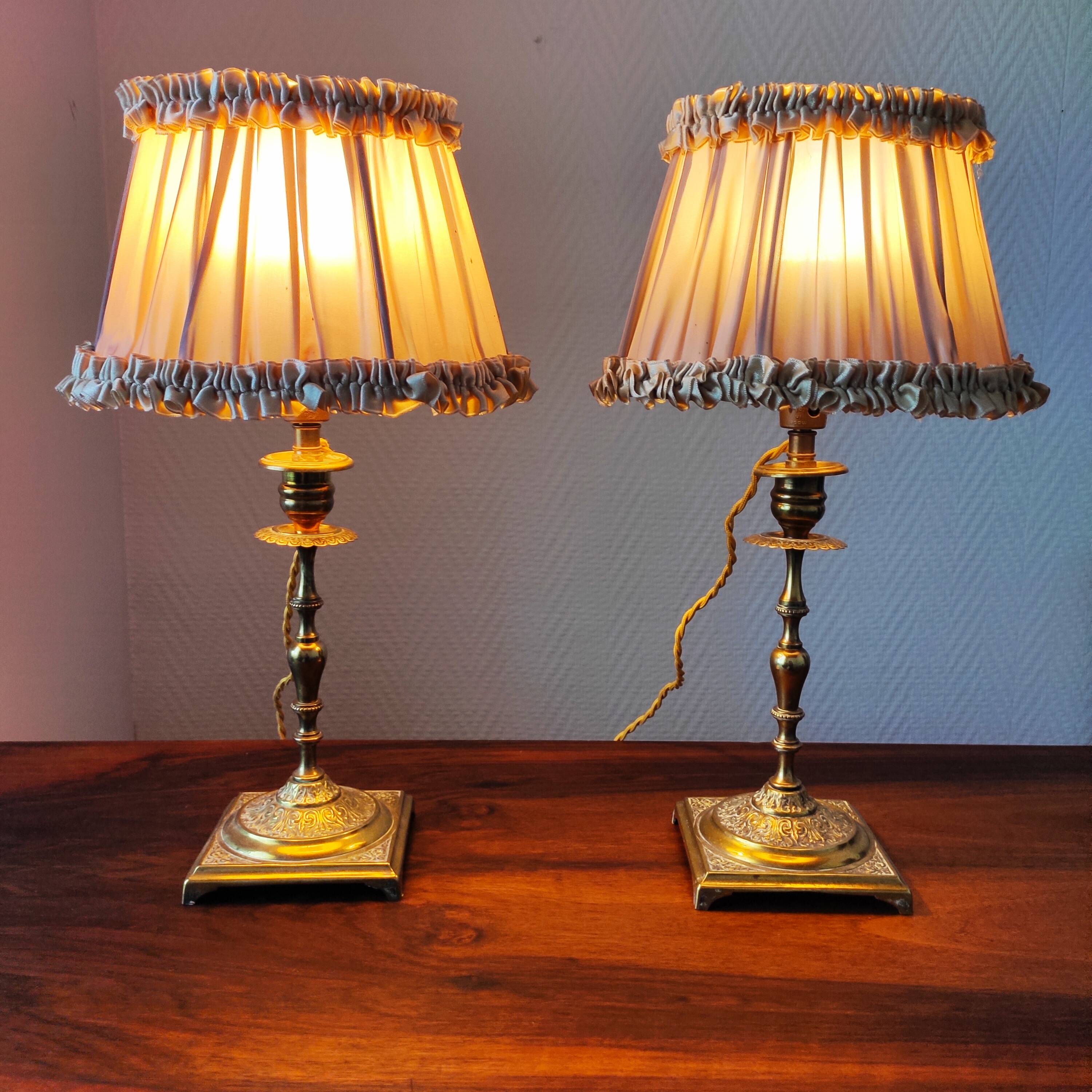 Pair of antique lamps