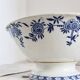 Saladier vintage porcelaine Dresden - Motif fleuri bleu et blanc
