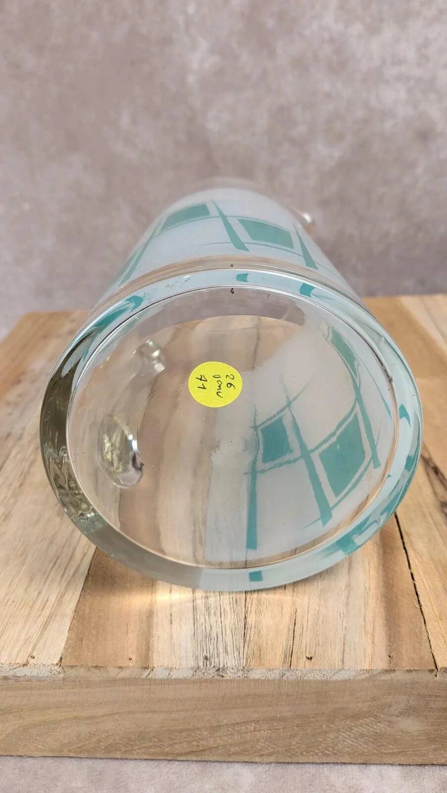 Vintage glass pitcher from the 1950s – geometric design