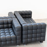 Kubus Sofas, Two Places by Josef Hoffmann for Wittmann, 1980s, Set of 4