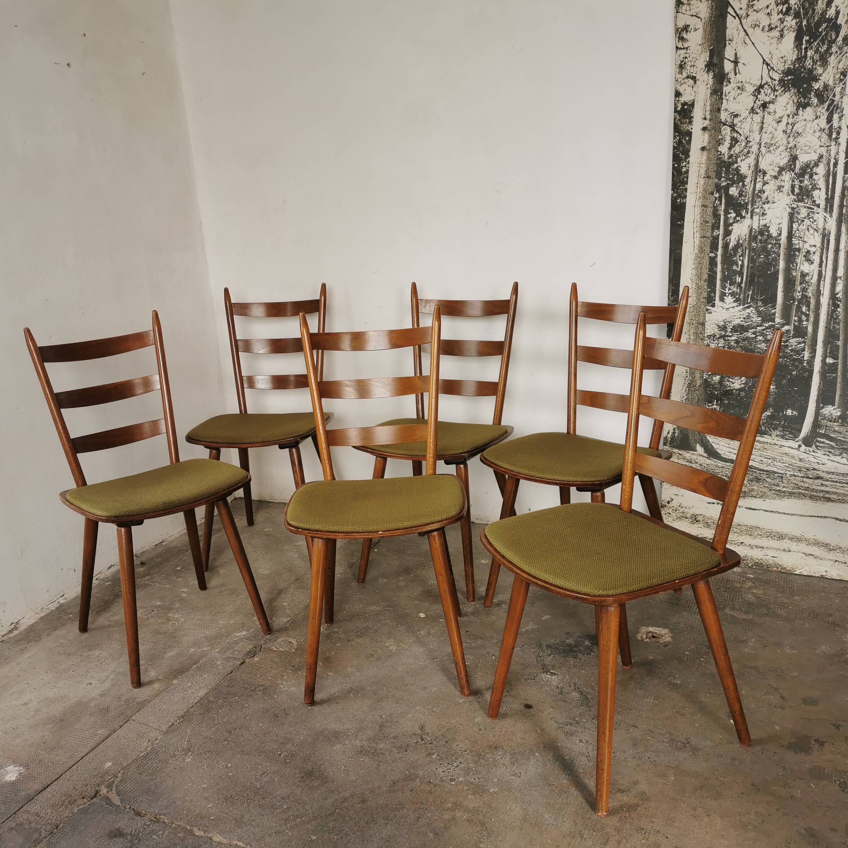 Set of 6 vintage Hiller bar chairs from the 60s