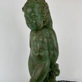 Lampe de table de Robert Mermet représentant un garçon/putto debout
