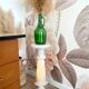 Lampe colonne en albâtre sculpté - années 1960/1970