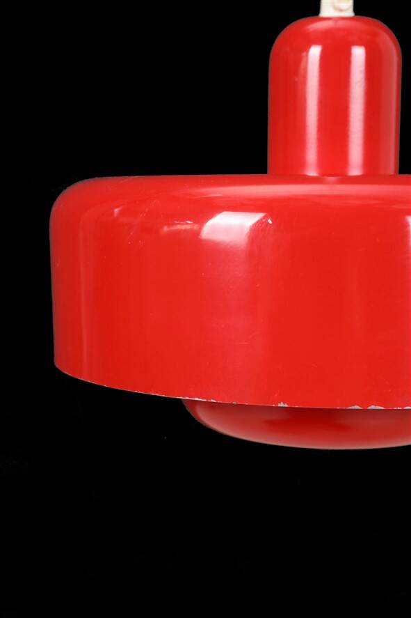 Red “Go-Go” pendant lamp by Dan Heersø for Vitrika / 1970s / Danish modern design