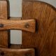 Brutalist Oak Dining Chairs Sculptural Backs by De Puydt, 1960s, Set of 4