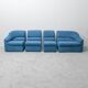 4-module blue sofa from the 1970s – Italian vintage modernist design
