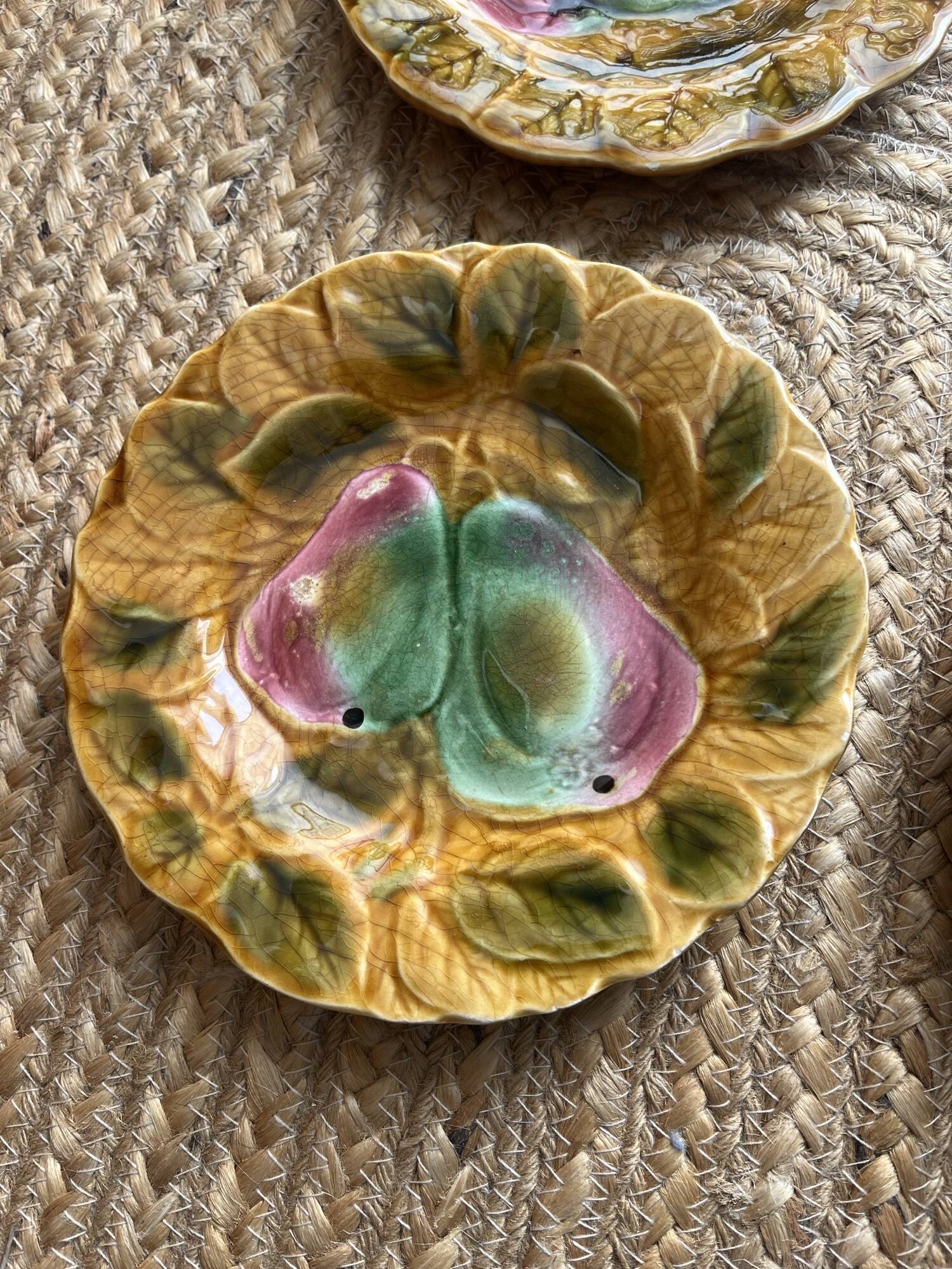 4 barbotine plates from Sarreguemines