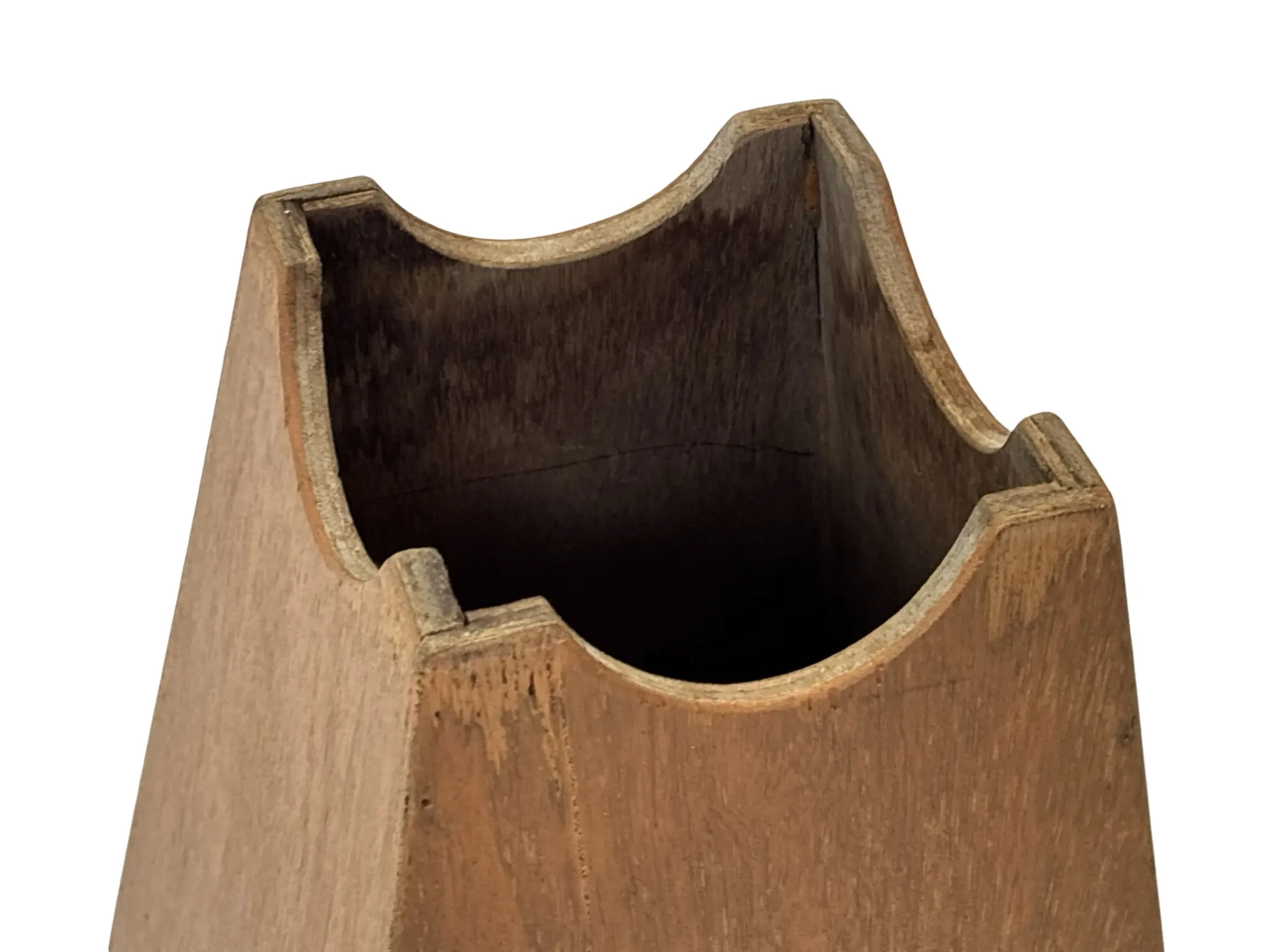 Jardinière en bois minimaliste, géométrique vintage