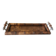 Art Nouveau wood and metal tray
