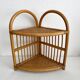 Vintage bamboo and rattan corner shelf