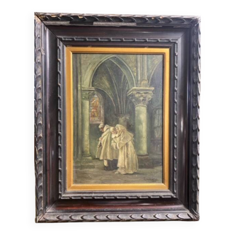1925 painting, monks in a church