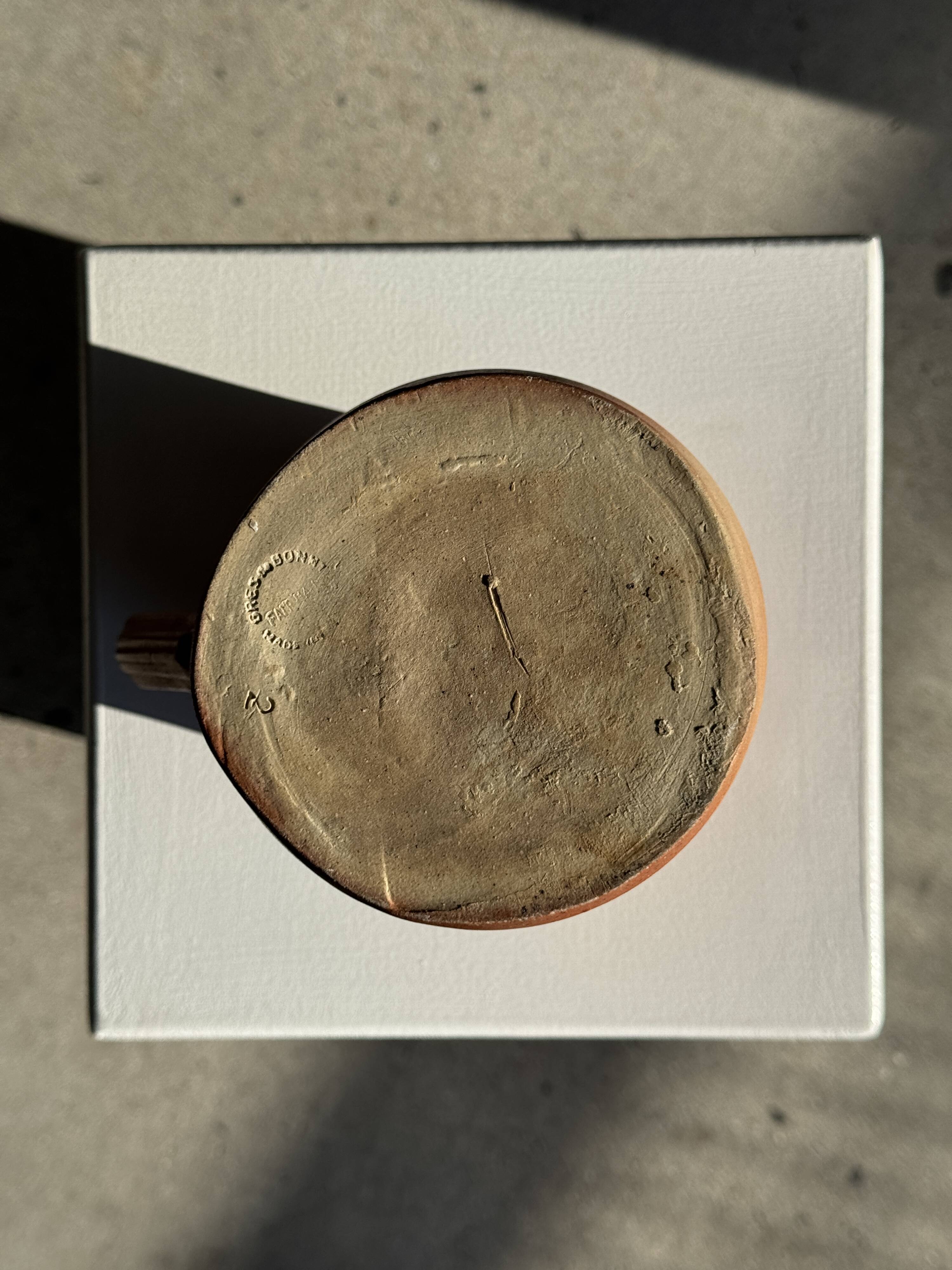 Large orange stoneware jug Grès Bonneval Made in France underneath H18