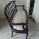 Old bench slate gray waxed finish, seat composed of a cake