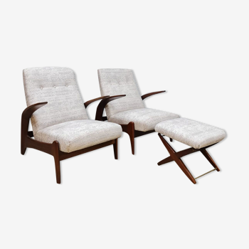 Midcentury design lounge chairs recliner Gimson & Slater