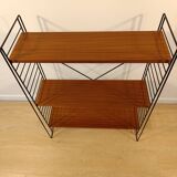 Mid century free standing rack with teak shelves by Dekker – Tomado
