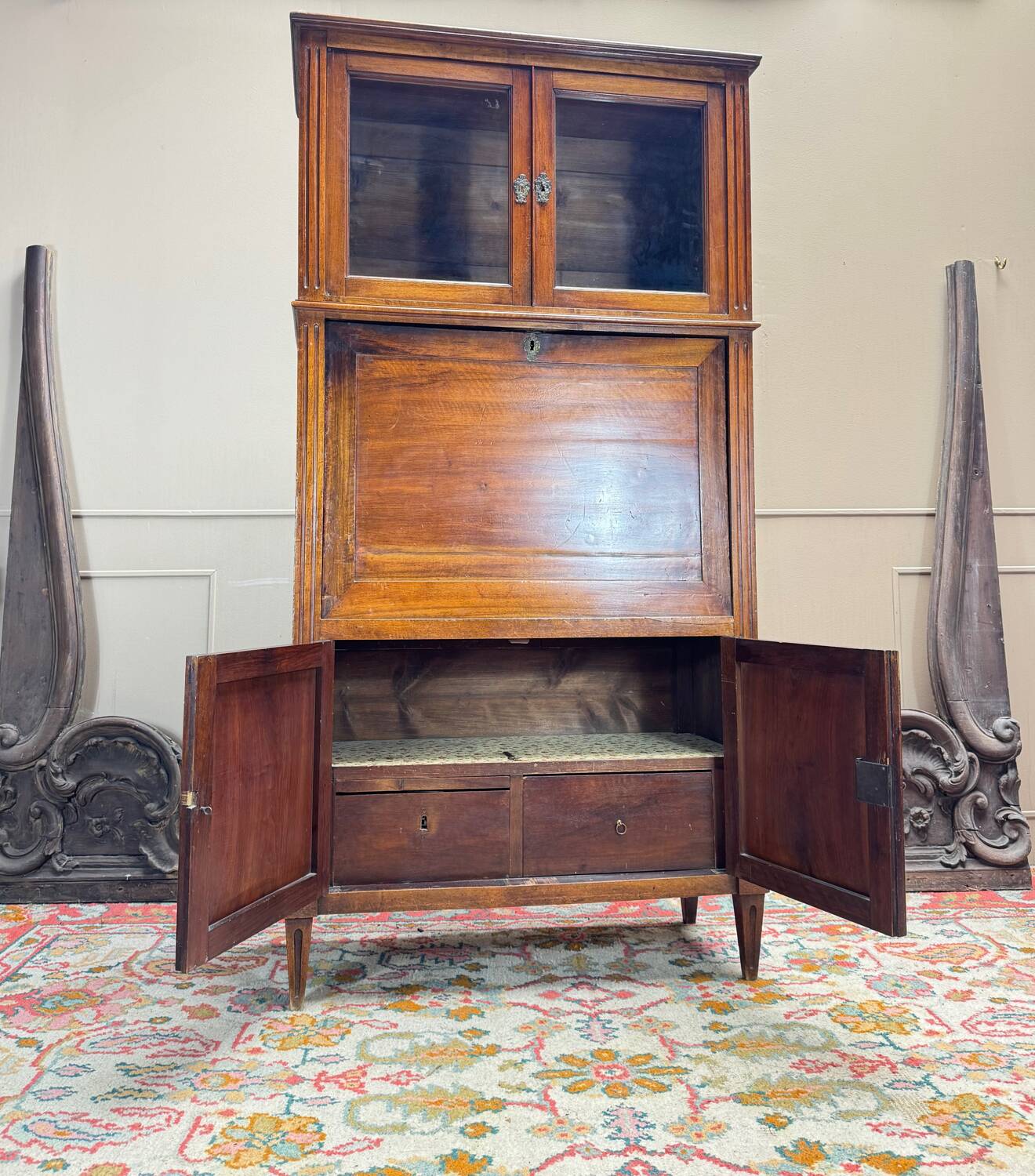 Louis XVI Mahogany Guillotine Secretary, 18th Century