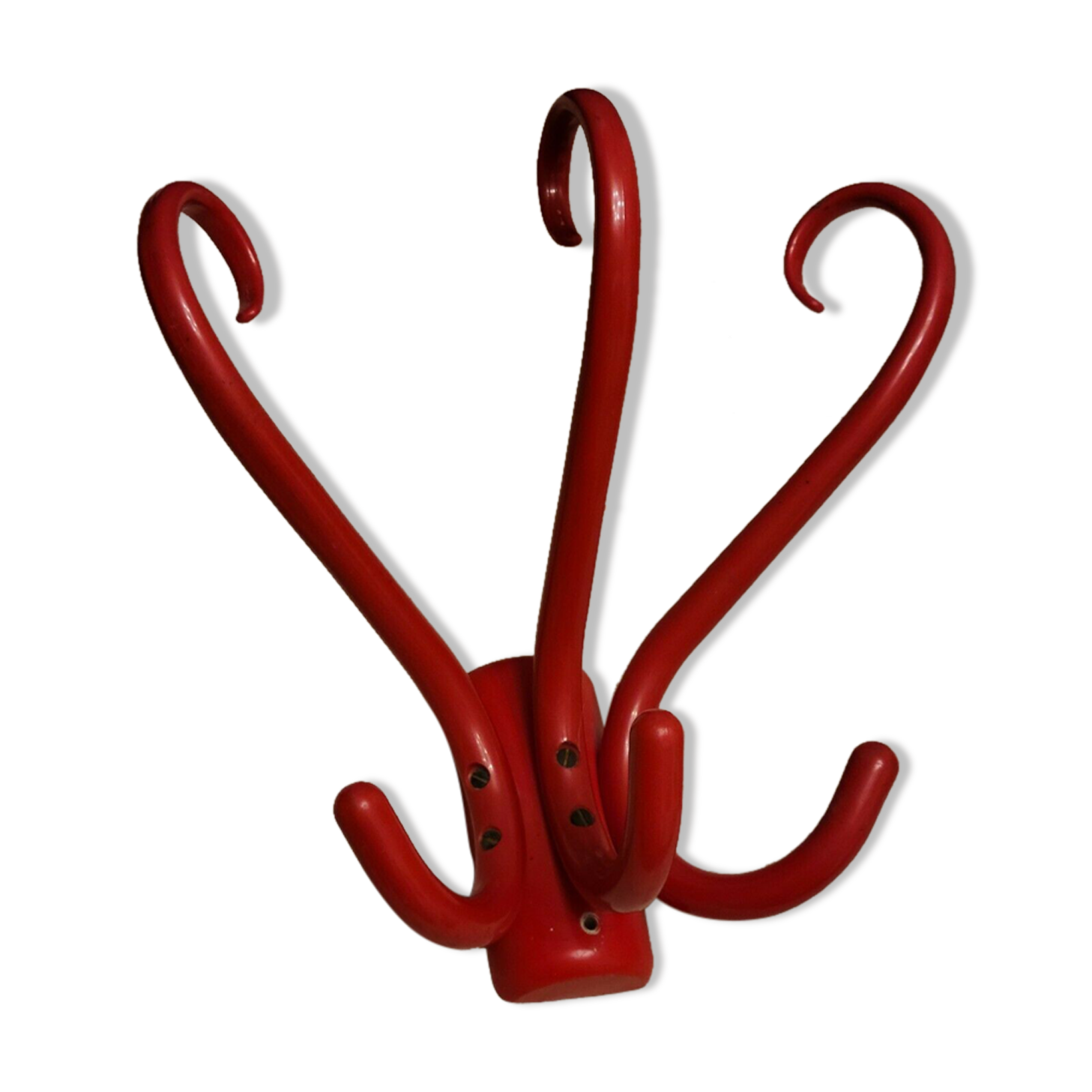 Red parrot wall coat rack