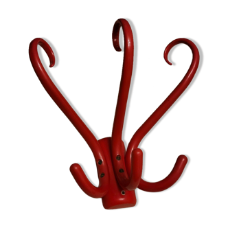 Red parrot wall coat rack