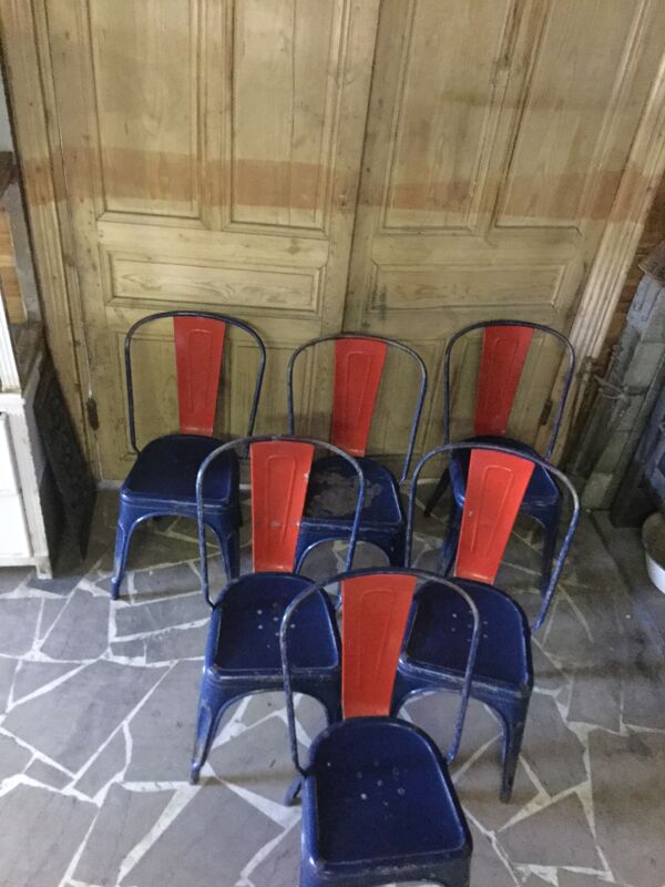6 anciennes chaises Tolix