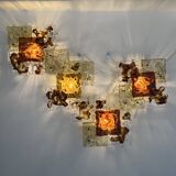 Modernist Venini Patchwork Hand Blown Panel by Toni Zuccheri from 70s