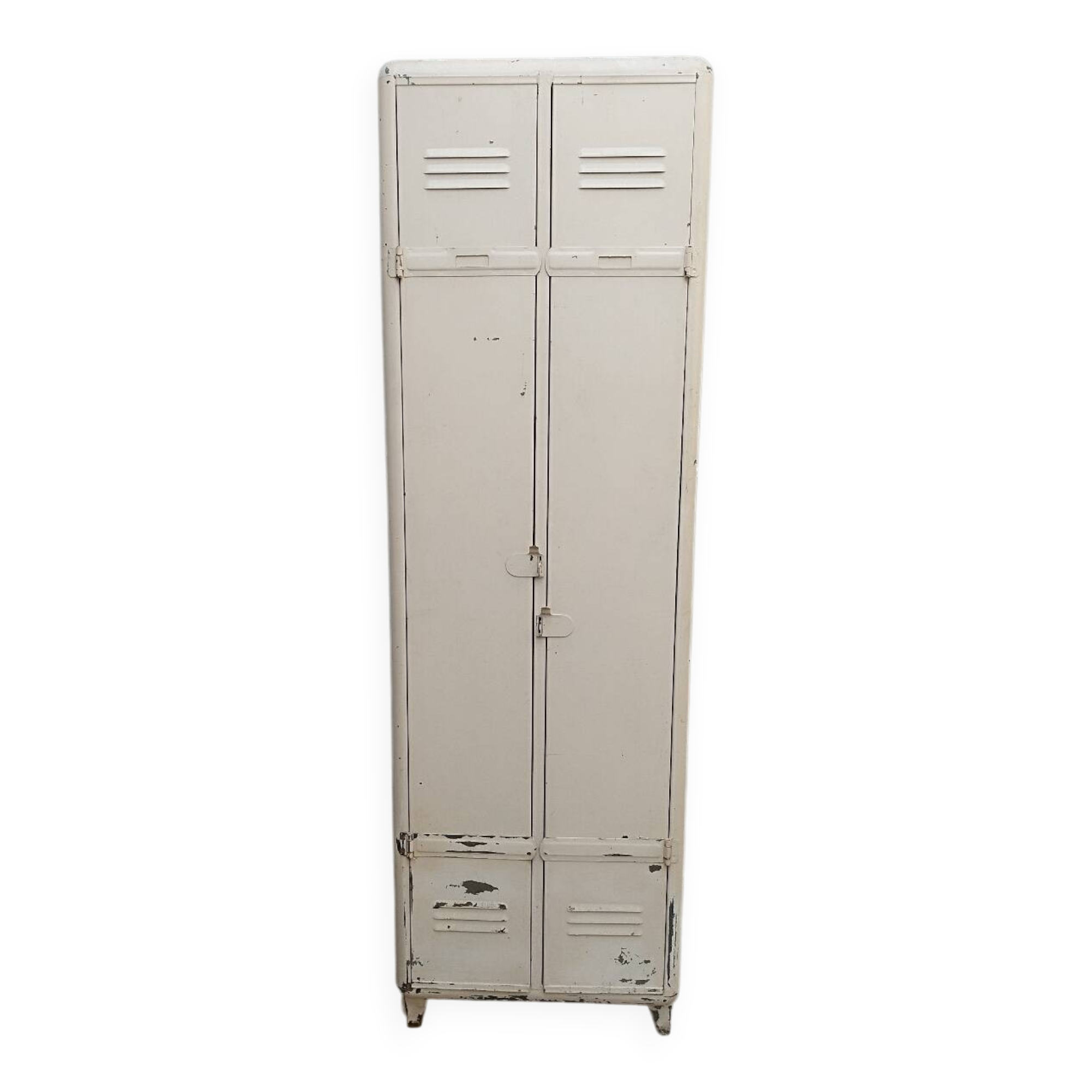 Vintage metal locker with 2 doors