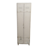 Vintage metal locker with 2 doors