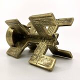 Brutalist candlestick • Austria • Brass • 1970