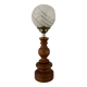 Lampe vintage des années 60-70 en bois et opaline