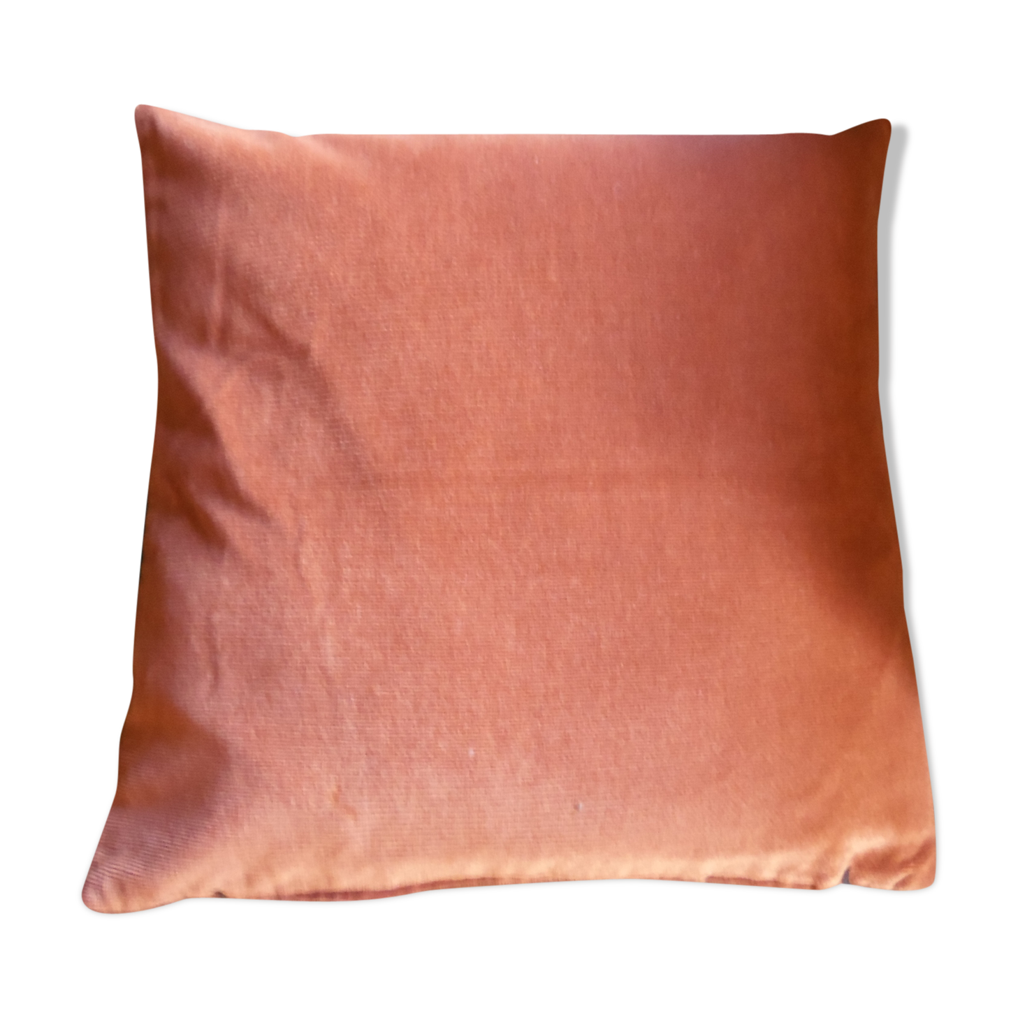 Rust-colored velvet cushion cover