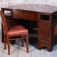 Czech Cubistic Writing Desk in Oak and Walnut, 1910s