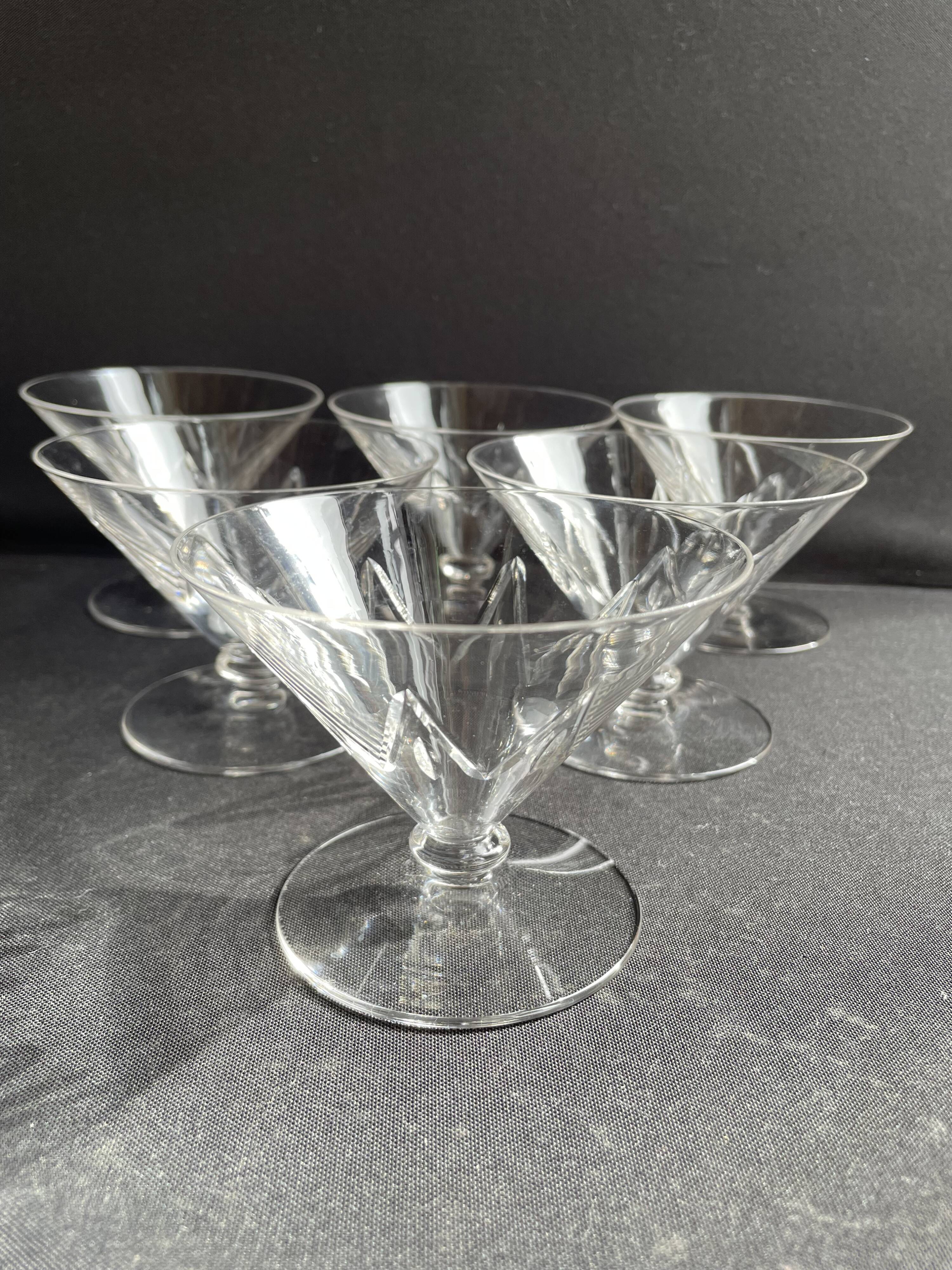 6 Champagne glasses – Saint Louis Bossuet service size 10406