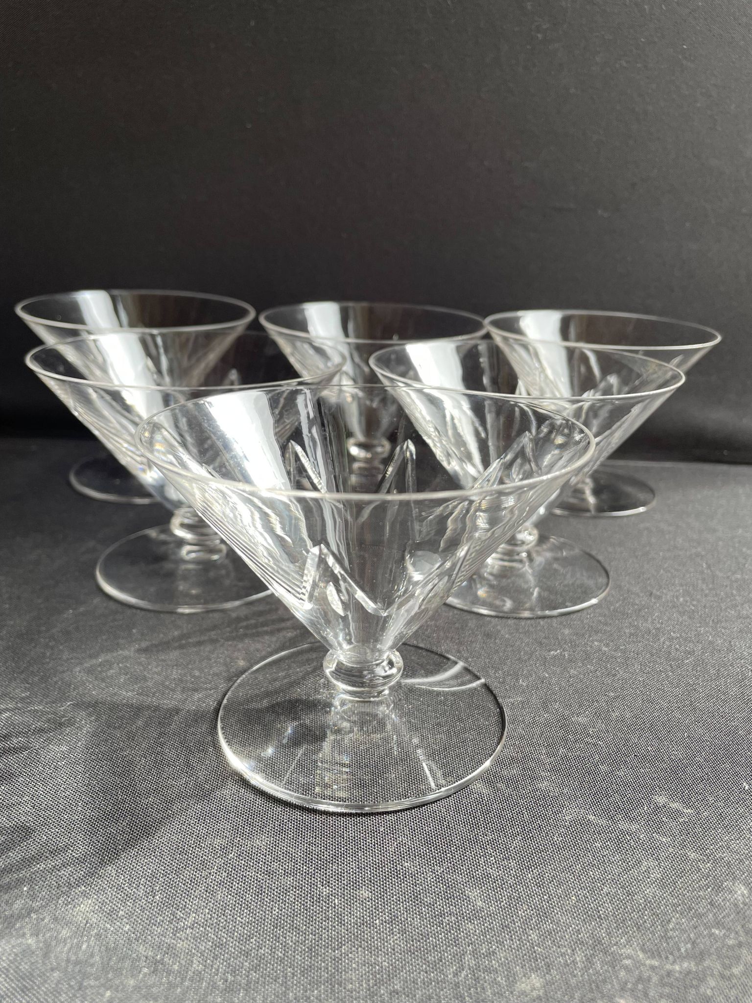 6 Champagne glasses – Saint Louis Bossuet service size 10406