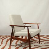 Vintage armchair Bouclè Beige lounge chair Mid Century Modern