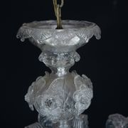 1940s Vintage Murano Clear Glass Chandelier, Classic Italian Art Glass