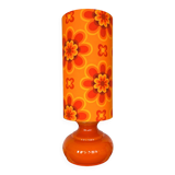 Crush orange opaline lamp H80 D27cm - 70s fabric
