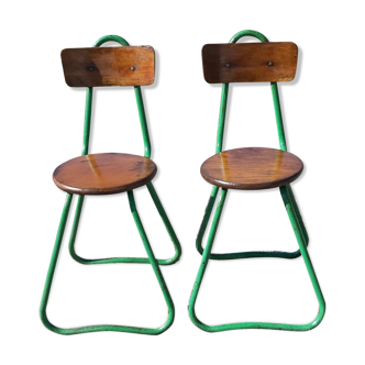 Pair of chair tubular design year 60