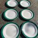 6 dessert plates in white earthenware and green edging Digoin Sarreguemines vintage