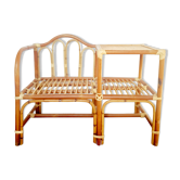 Fauteuil et sa tablette en rotin