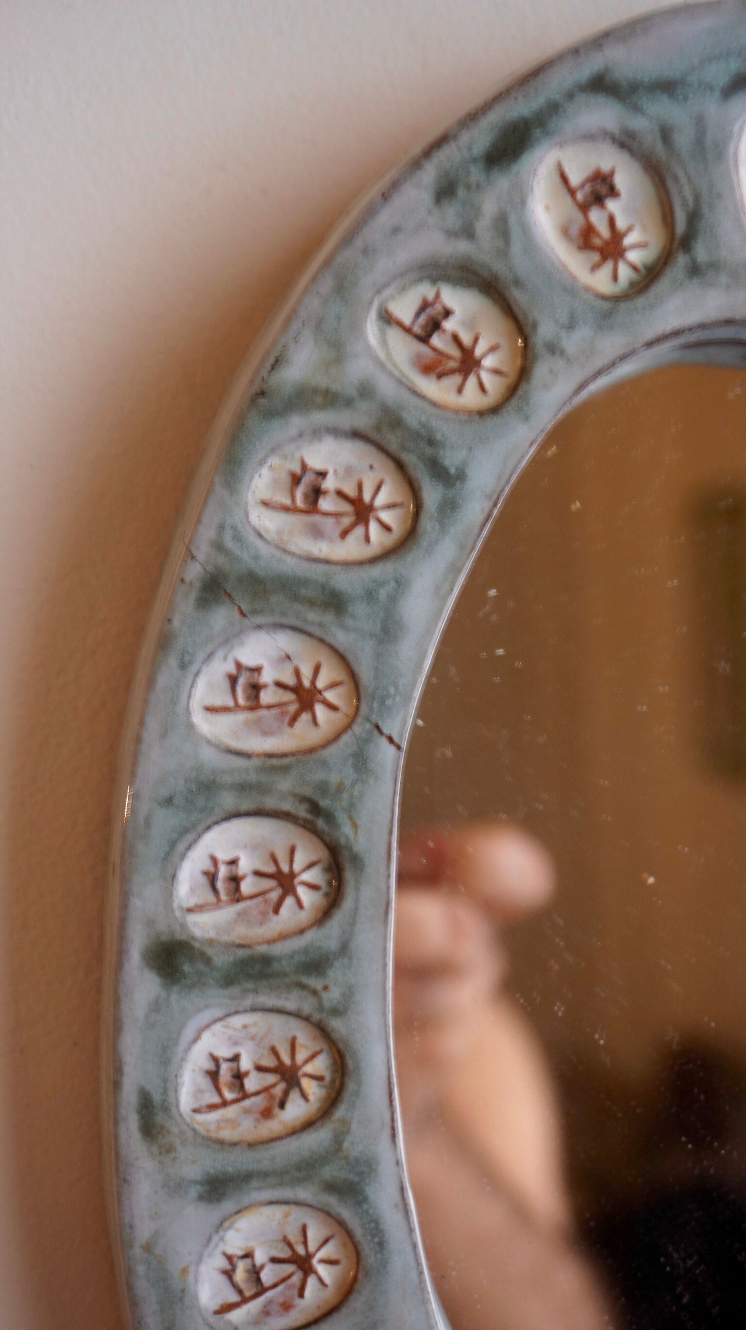 Ceramic mirror 17x23cm